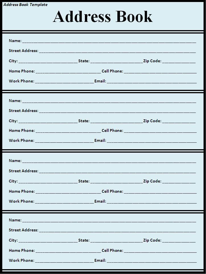 Free Printable Address Book Pages Get Your Contact Information 