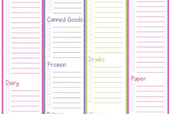 Free Printable Grocery Shopping List Template