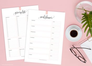 Printable Weekly Menu Planners and Grocery List
