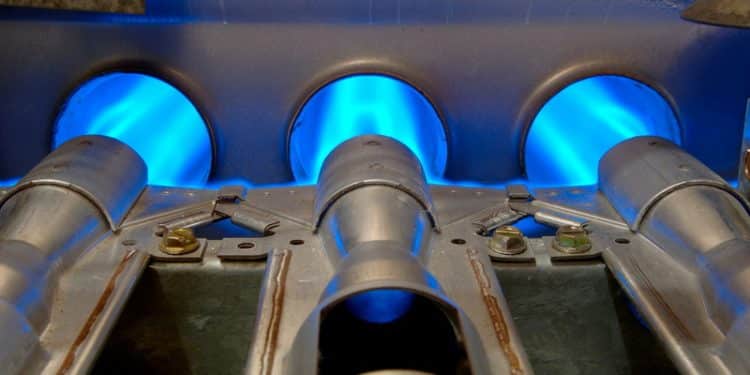 Inside a gas furnace. Focus = the top of the middle flange. 12MP camera.