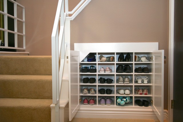 How To Turn Under Stairs Into Shoe Storage House Affection