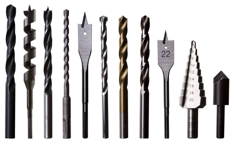 different types of drill bits chart