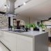 Picture of designed kitchen with stone wall